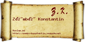 Zámbó Konstantin névjegykártya